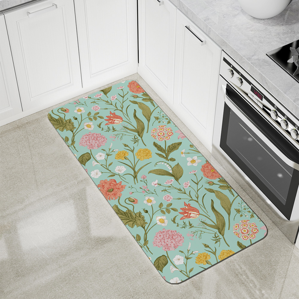 Kitchen Floor Mats – Vintage-Inspired Wildflower Garden