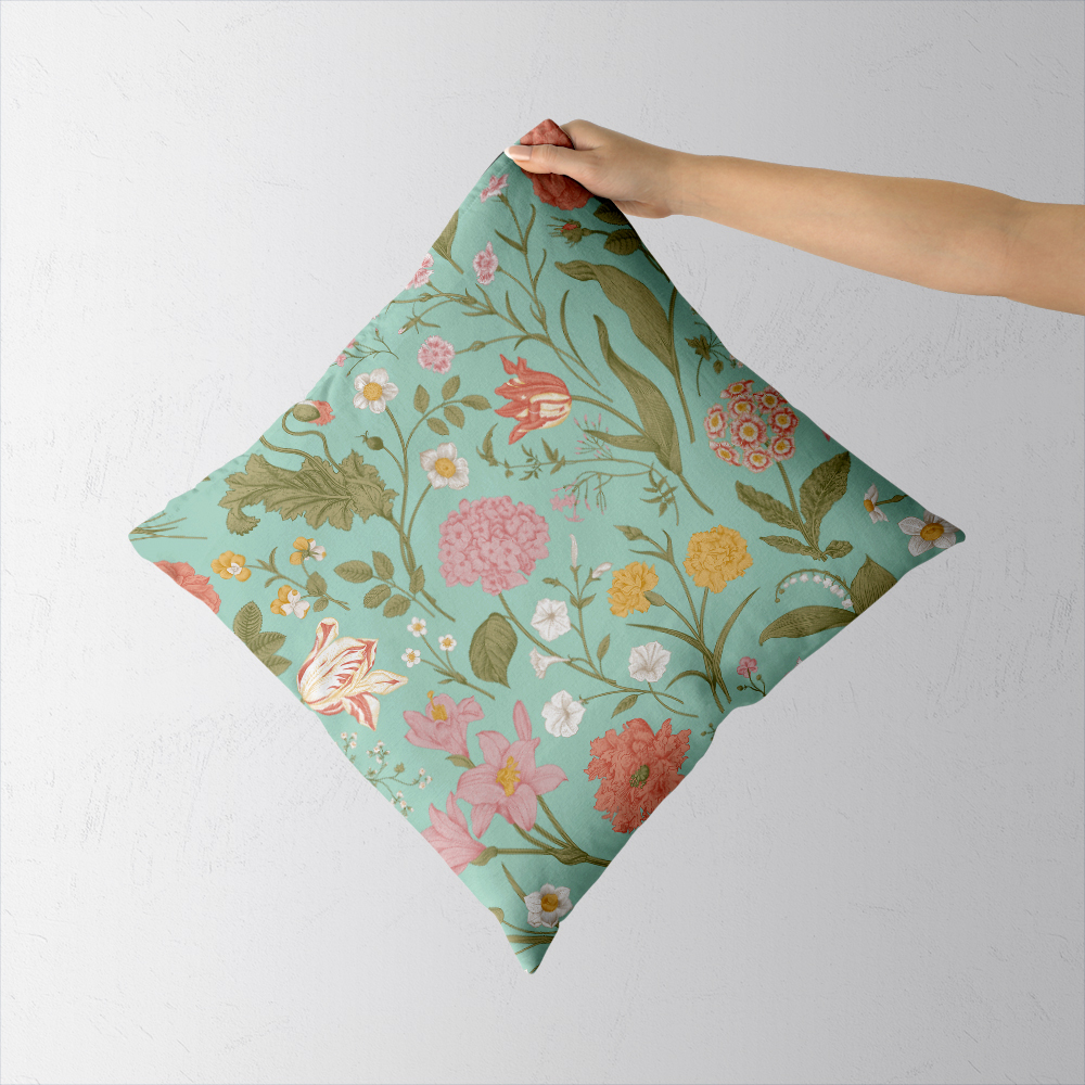 Throw Pillow – Vintage-Inspired Wildflower Garden