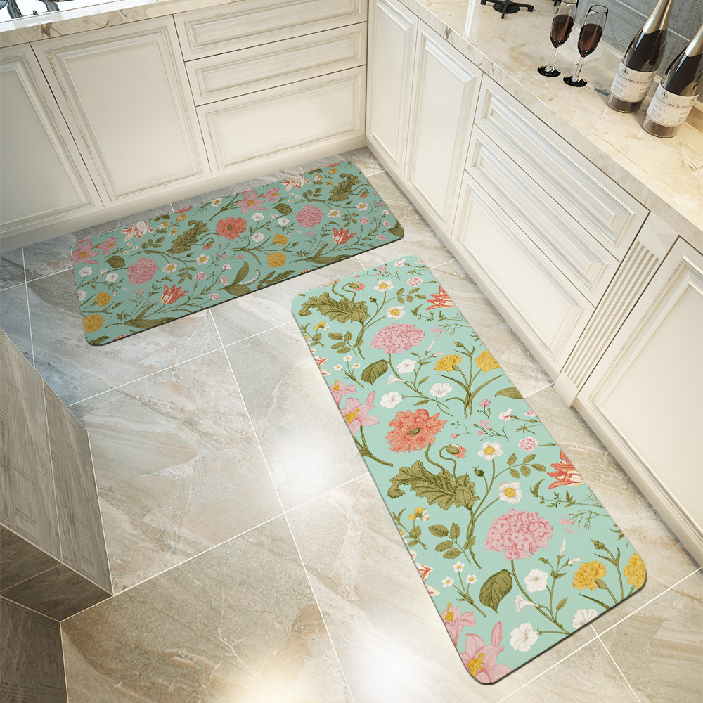 Kitchen Floor Mats – Vintage-Inspired Wildflower Garden