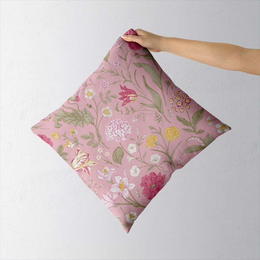Throw Pillow – Vintage-Inspired Wildflower Garden