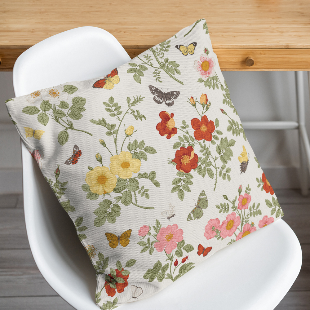 Throw Pillow – Free Spirited Vintage Bird On Tree Liberty Floral Print