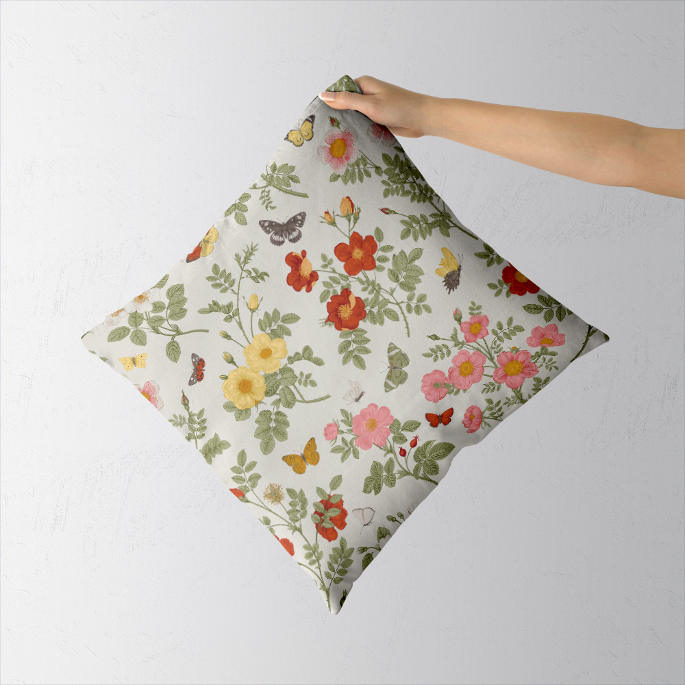 Throw Pillow – Free Spirited Vintage Bird On Tree Liberty Floral Print