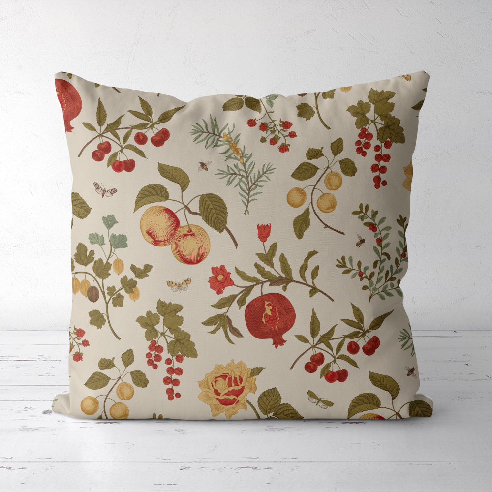 Throw Pillow – Autumn Vibe Fruit, Berry and Flowers