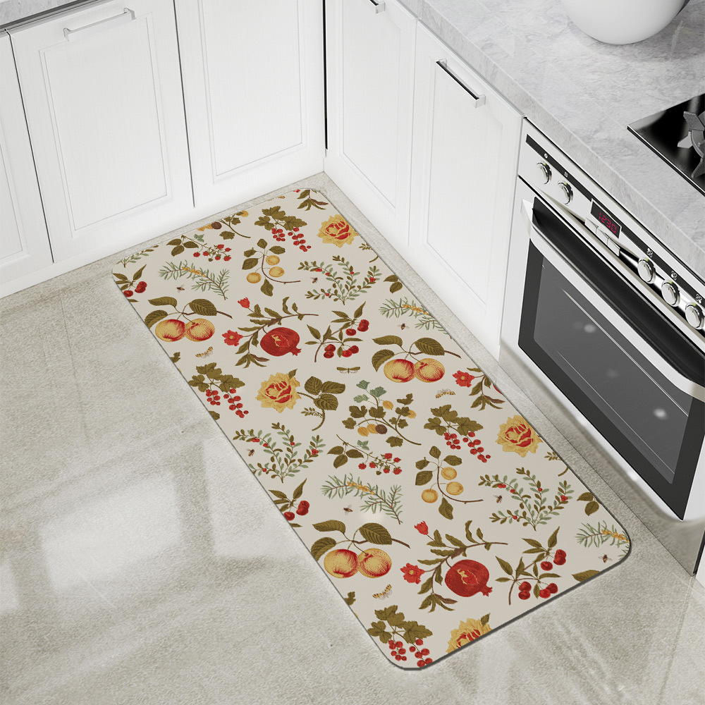Kitchen Floor Mats – Autumn Vibe Fruit, Berry and Flowers