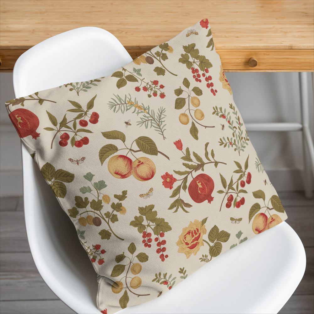Throw Pillow – Autumn Vibe Fruit, Berry and Flowers