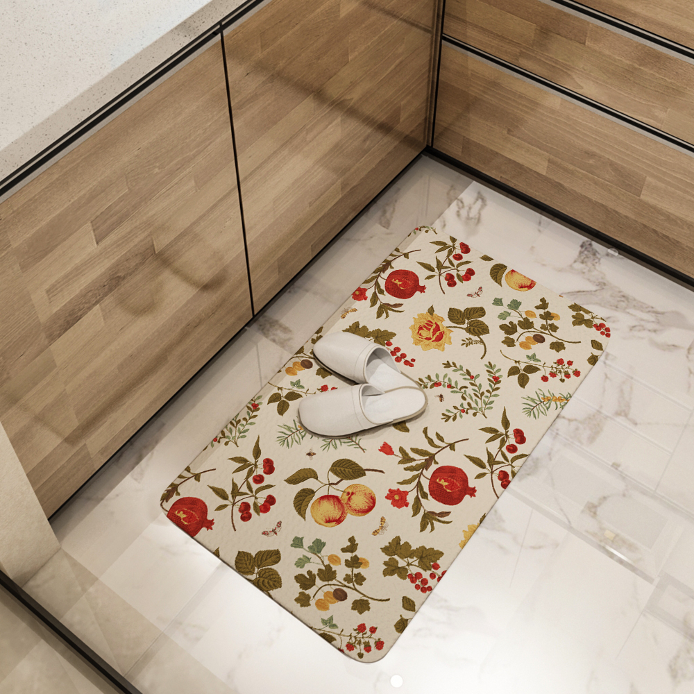 Kitchen Floor Mats – Autumn Vibe Fruit, Berry and Flowers