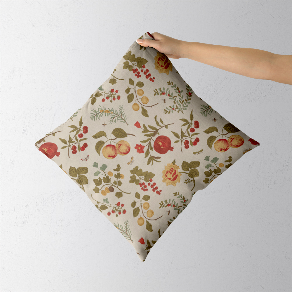 Throw Pillow – Autumn Vibe Fruit, Berry and Flowers