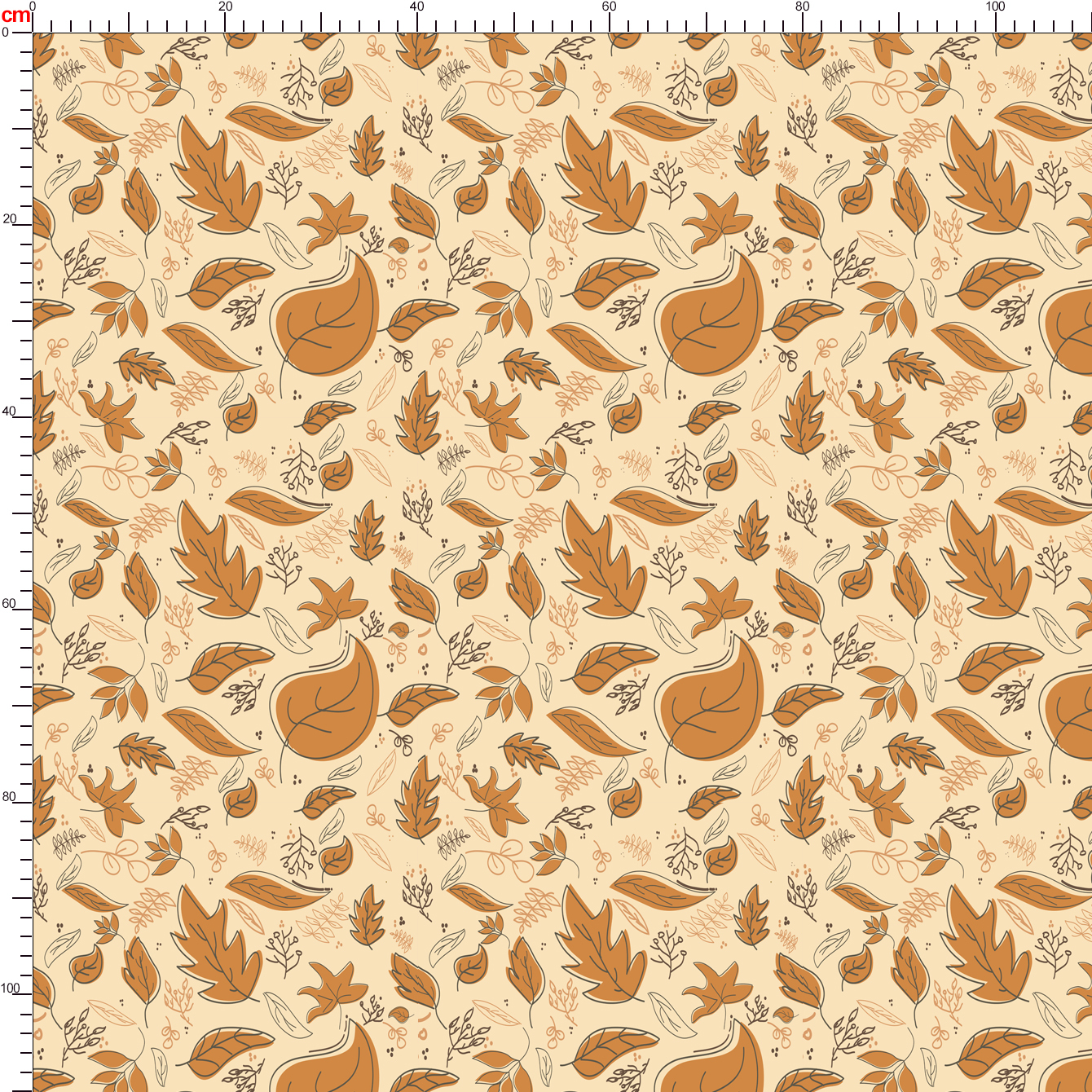 Creative Textured Autumn Leaf Pattern in Spring Brown – Custom Print Fabrics