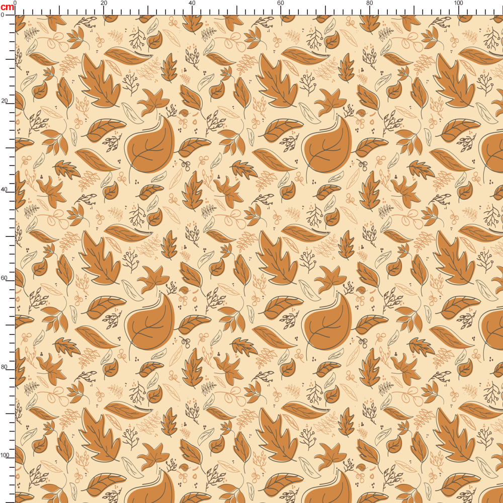 Creative Textured Autumn Leaf Pattern in Spring Brown – Custom Print Fabrics