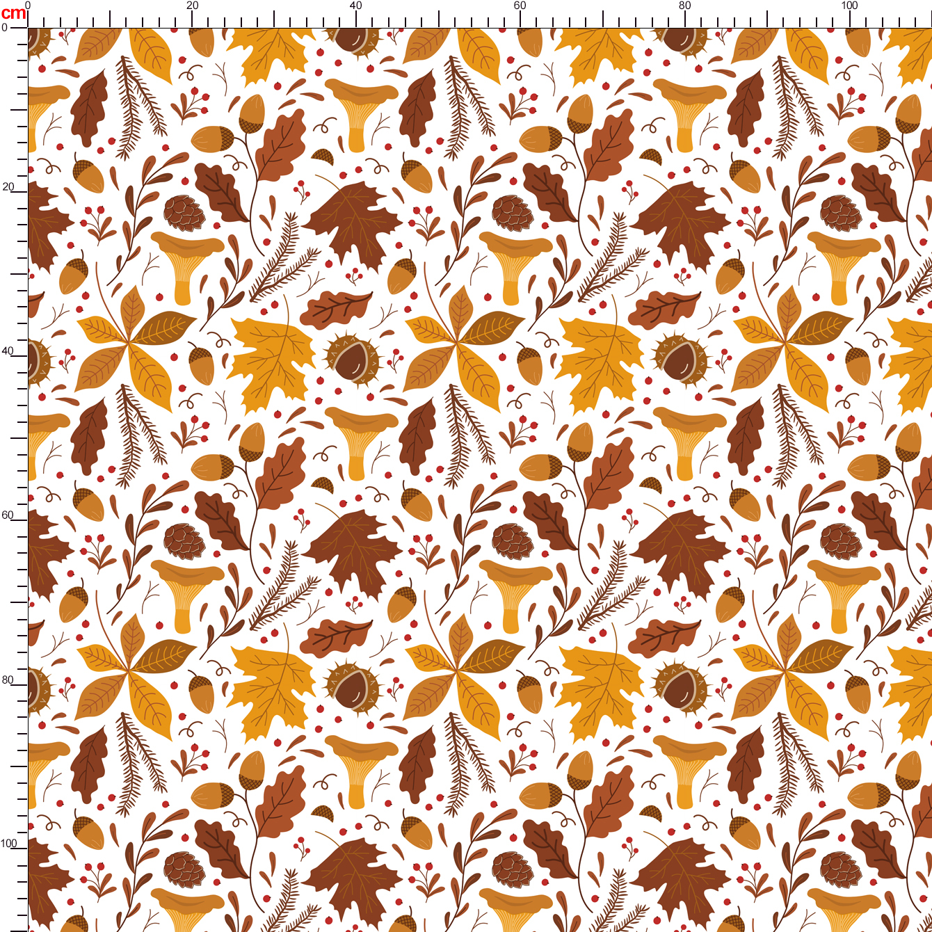 Golden Autumn Foliage and Forest Botanical Seamless Pattern – Custom Print Fabrics