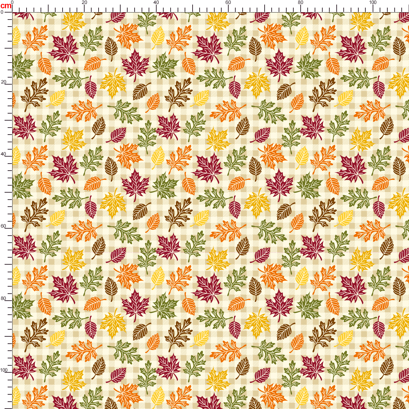 Autumn Leaves with Classic Plaid Background Seamless Pattern – Custom Print Fabrics
