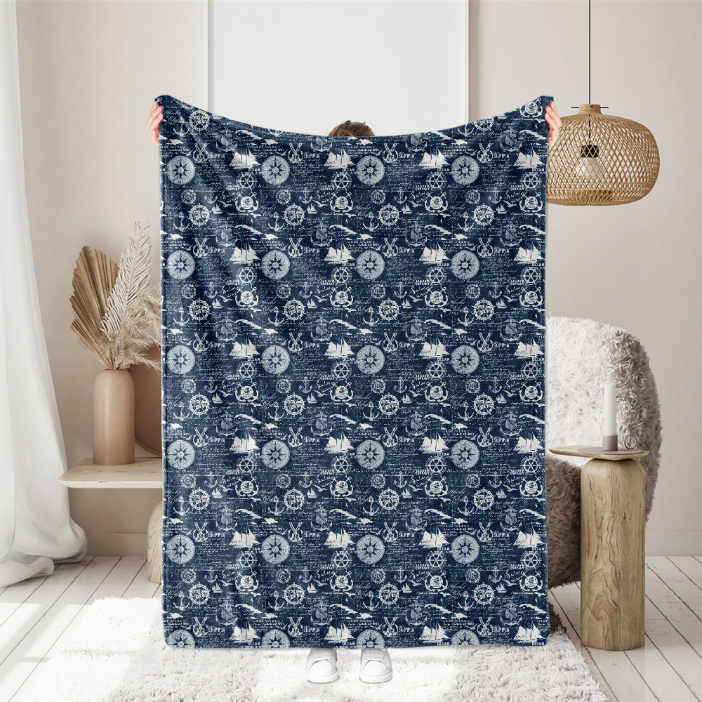 Sailing Cruises Nautical Elements Seamless Pattern Fabric - Personalized Prints
