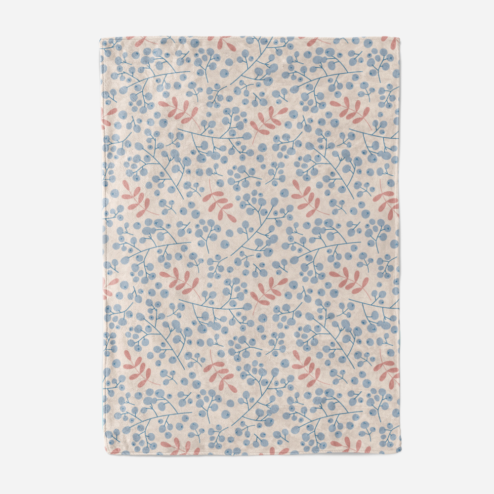 Throw Blanket – Secret Garden Rowan Berry Branch Christmas Print