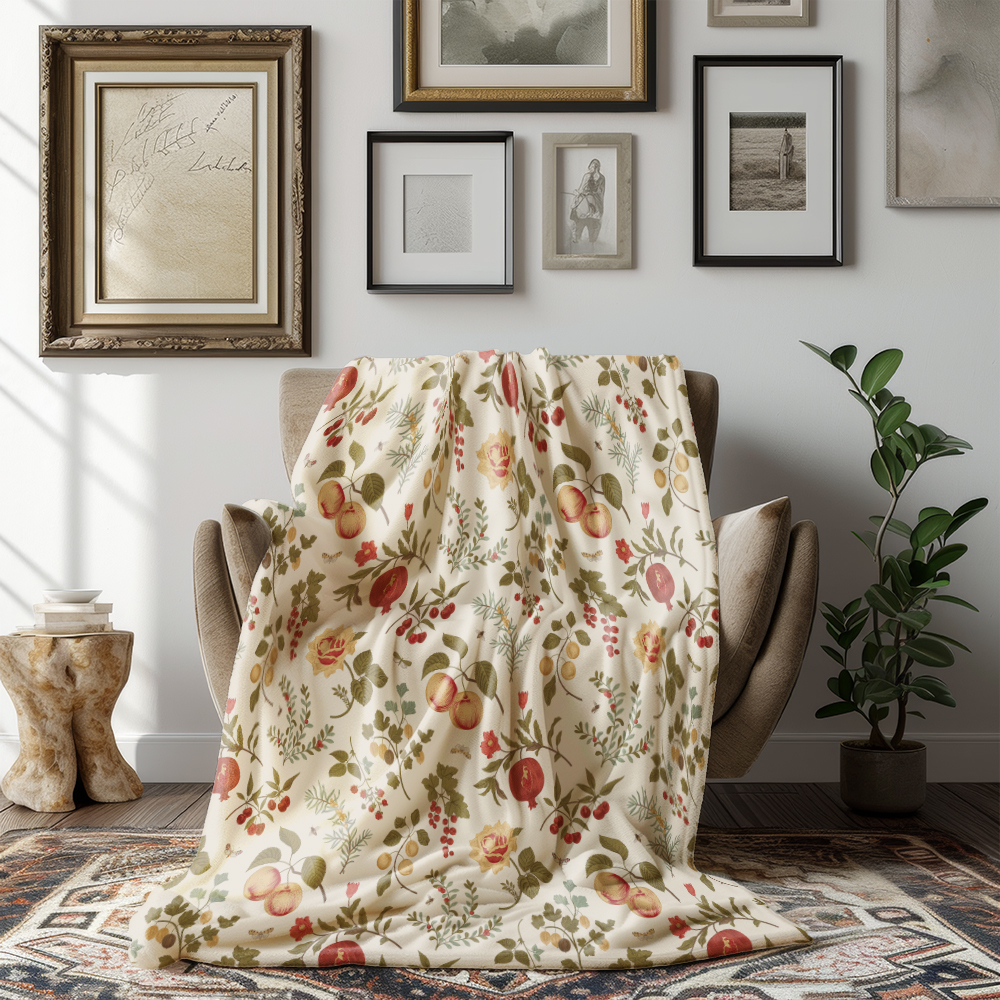 Throw Blanket – Timeless Wild Pink Rose Bouquet Print