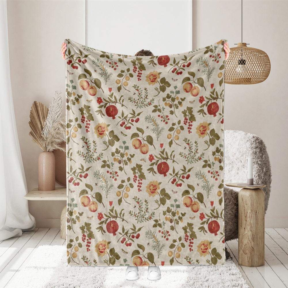 Throw Blanket – Timeless Wild Pink Rose Bouquet Print