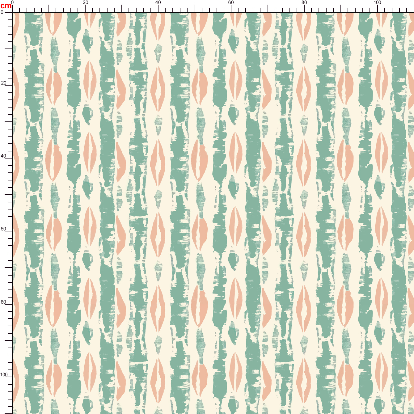 Peach and Mint Boho Organic Geometric Pattern – Custom Print Fabrics
