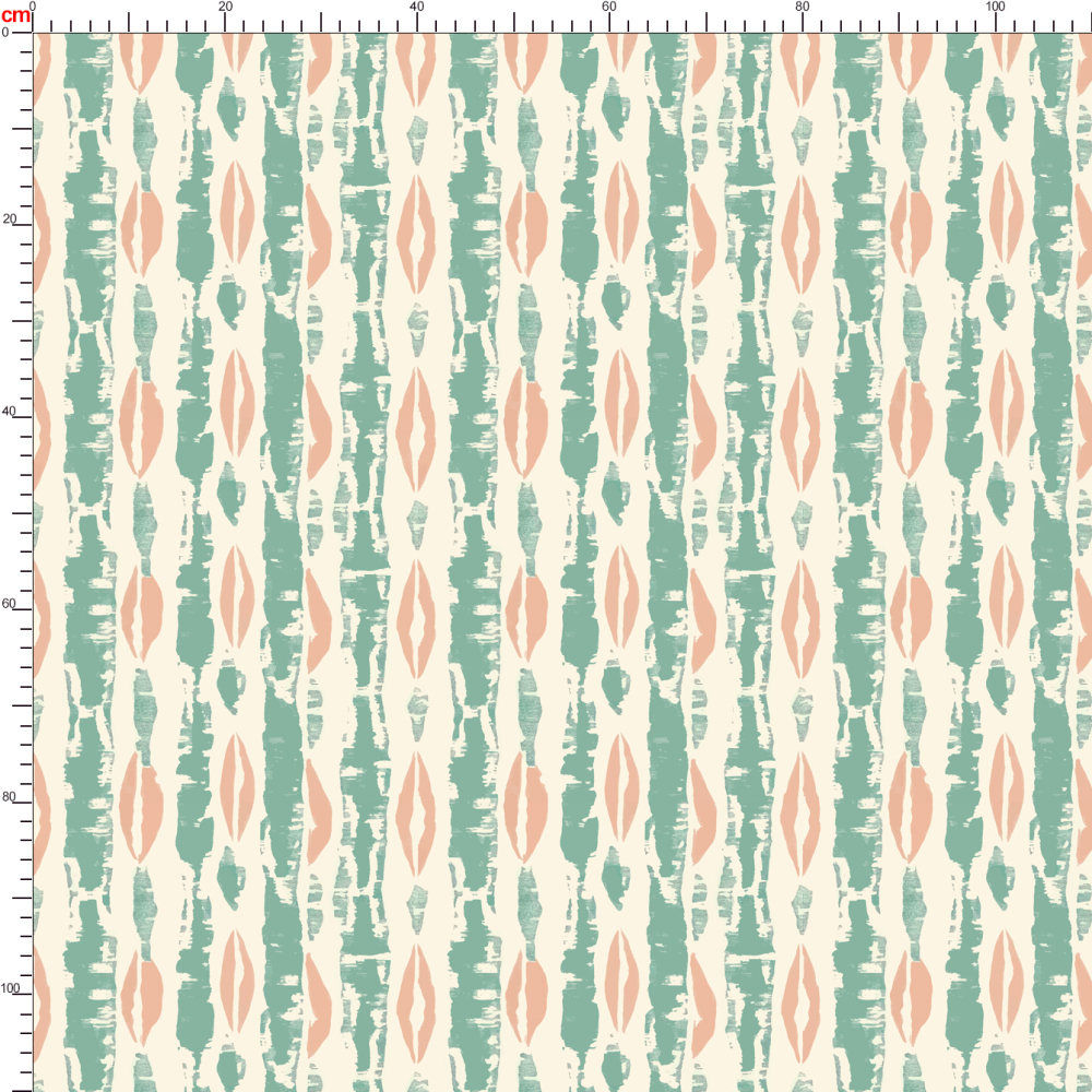 Peach and Mint Boho Organic Geometric Pattern – Custom Print Fabrics