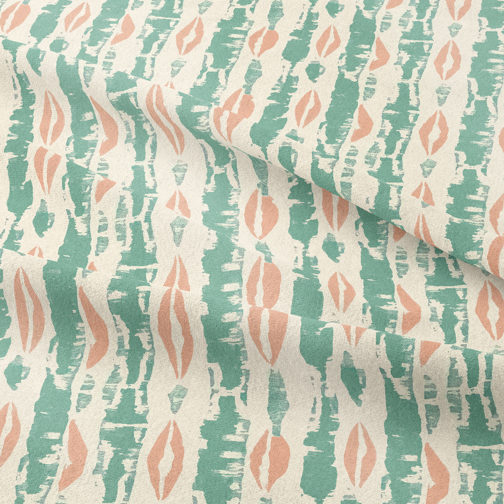 Peach and Mint Boho Organic Geometric Pattern – Custom Print Fabrics