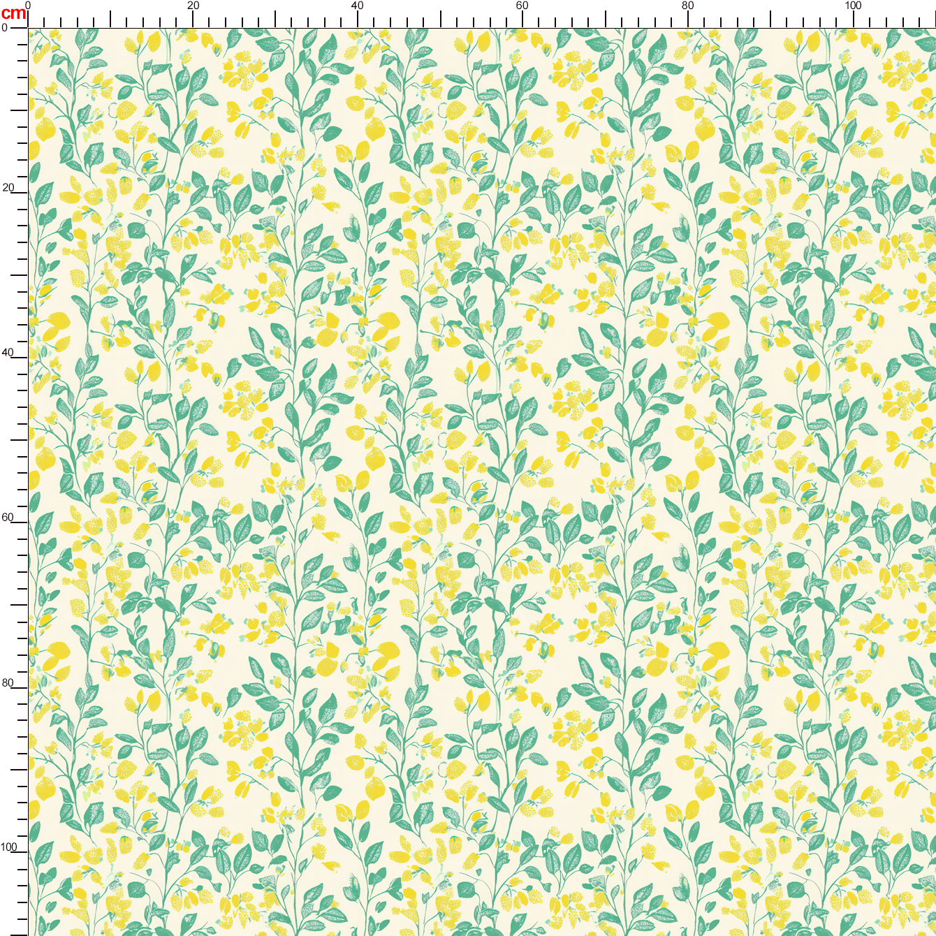 Lemon Yellow and Green Leaf Botanical Pattern – Custom Print Fabrics