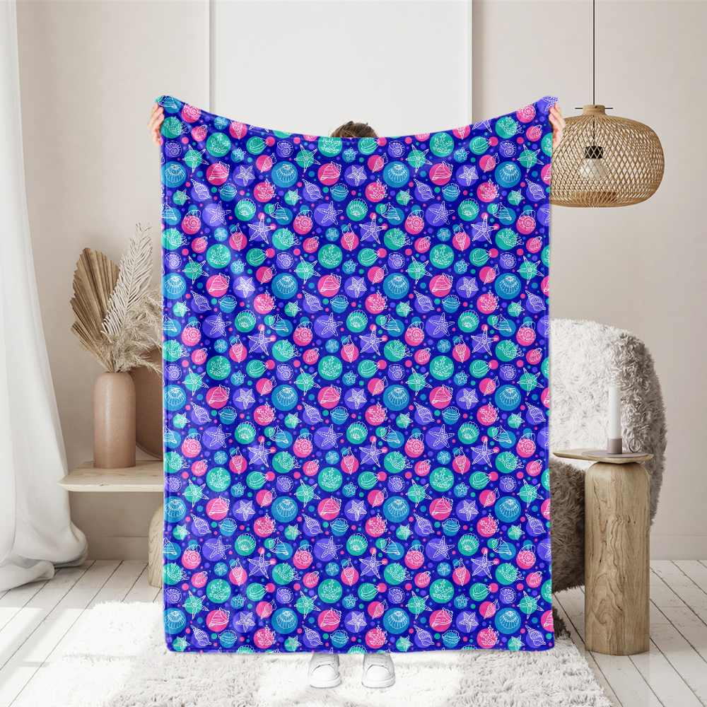 Sea Life With Seashells Corals And Starfishes - Custom Print Fabrics