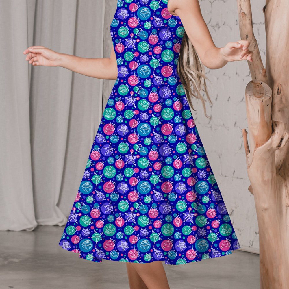 Sea Life With Seashells Corals And Starfishes - Custom Print Fabrics