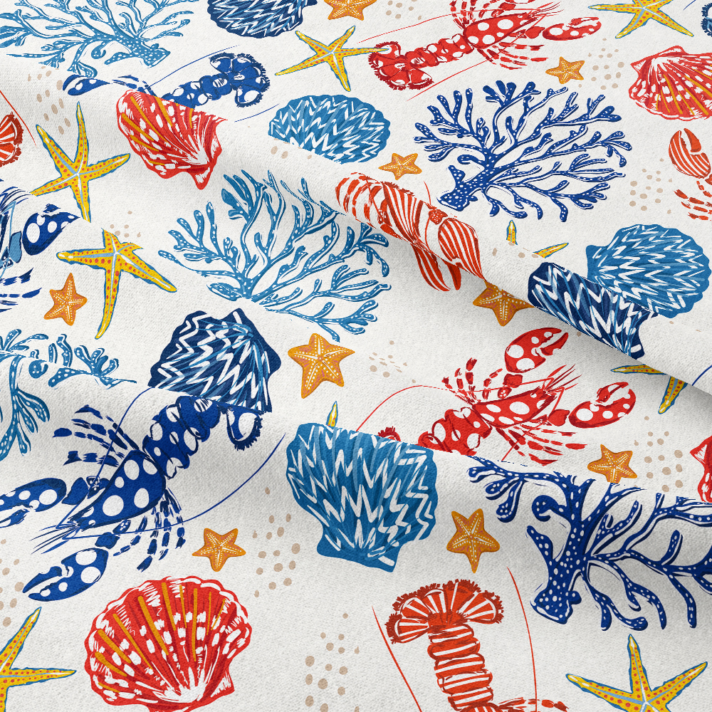 Seamless Sea Life Pattern | Custom Print Fabrics