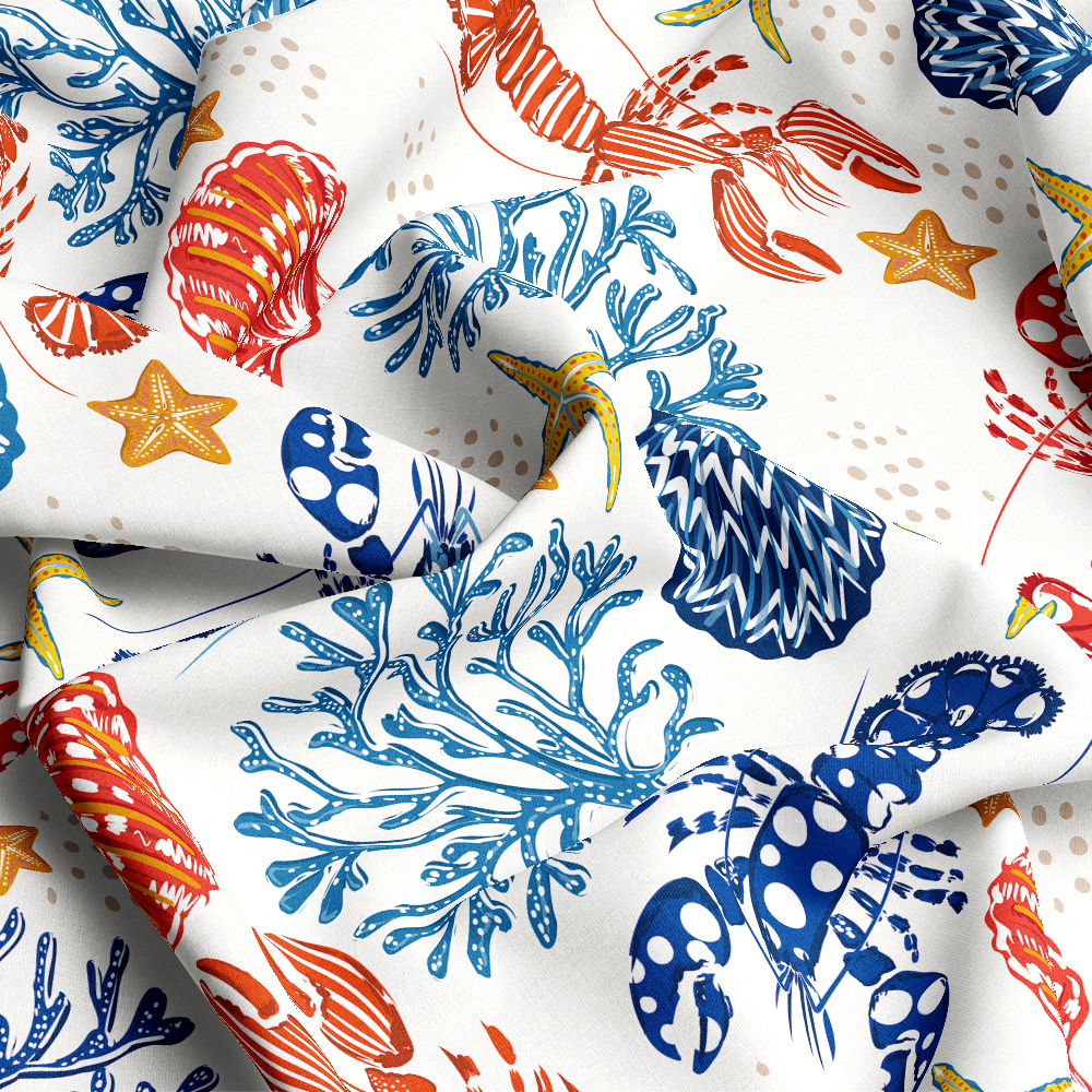 Seamless Sea Life Pattern | Custom Print Fabrics