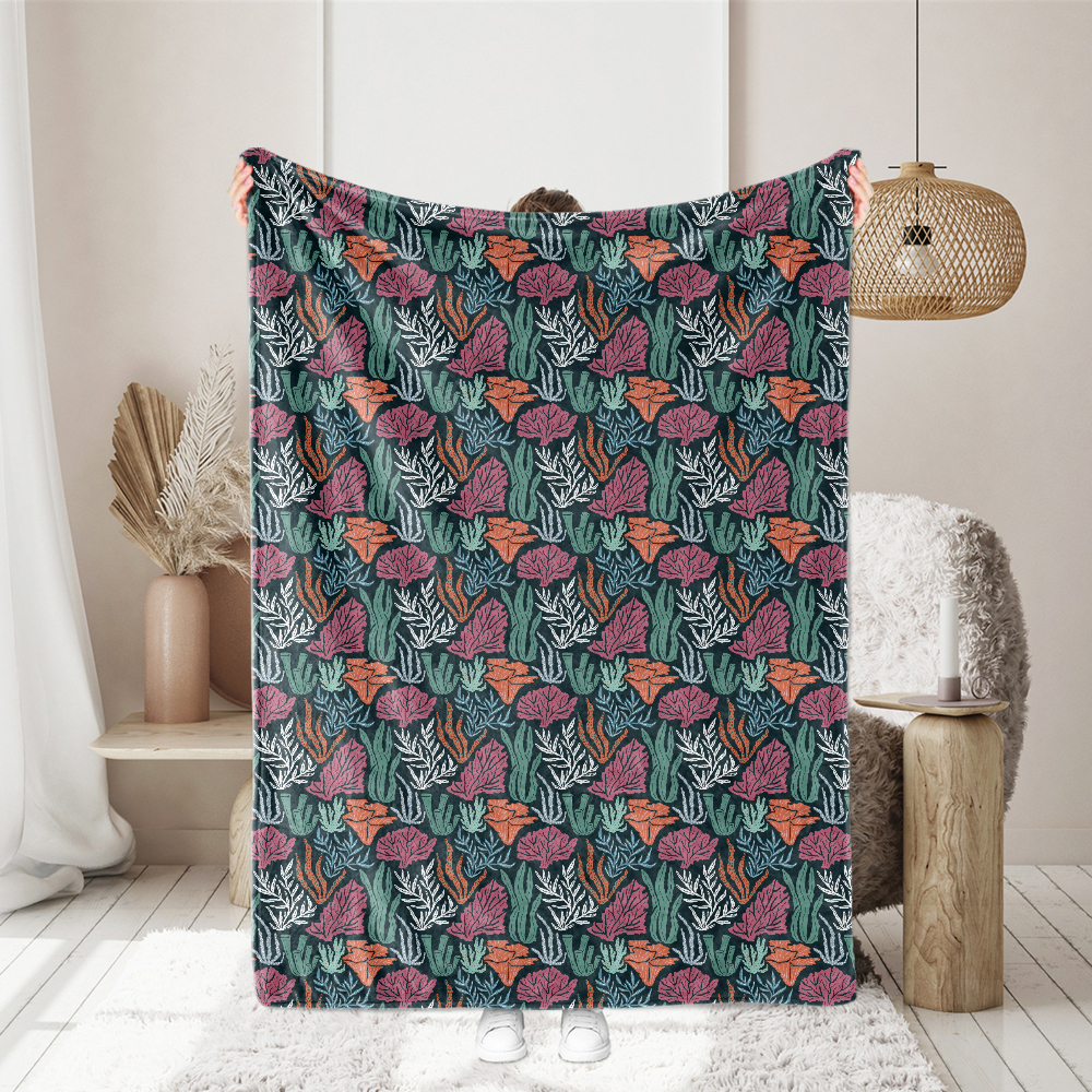 Underwater World Seamless Pattern With Hand Drawn Coral And Seaweed - Custom Print Fabrics