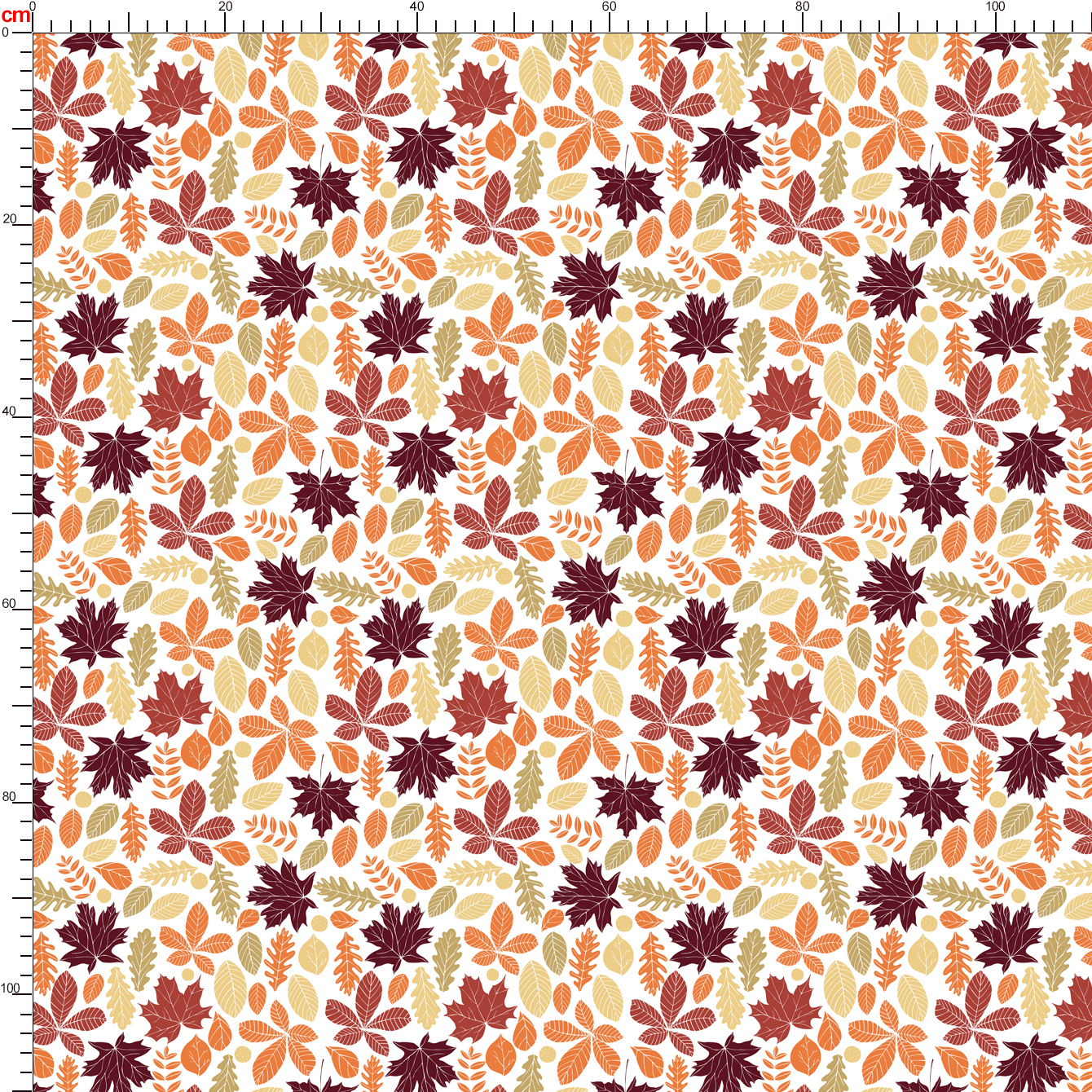 Crimson and Amber Autumn Leaf Botanical Pattern – Custom Print Fabrics