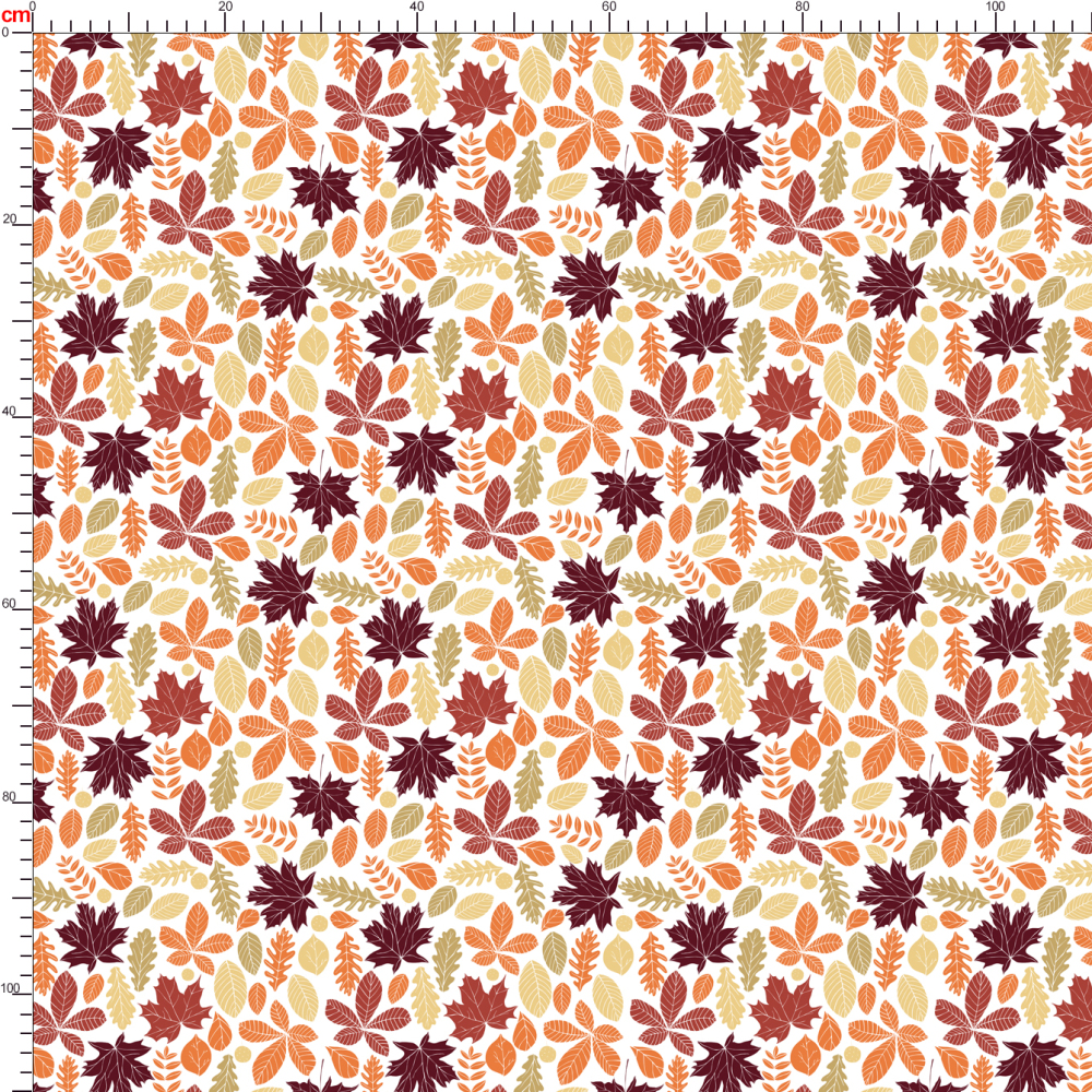 Crimson and Amber Autumn Leaf Botanical Pattern – Custom Print Fabrics