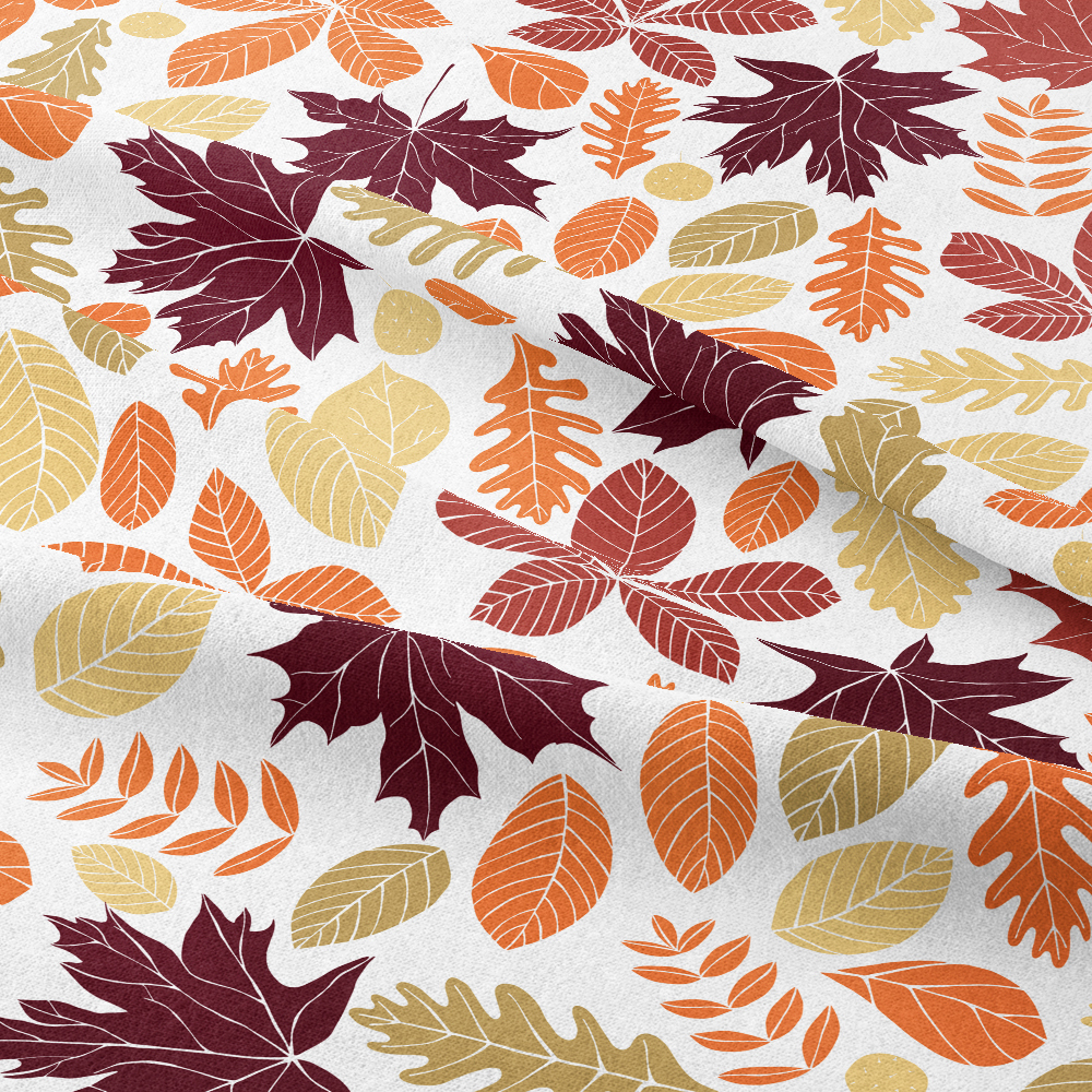 Crimson and Amber Autumn Leaf Botanical Pattern – Custom Print Fabrics