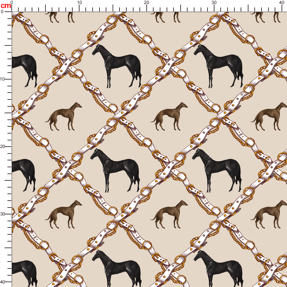 Horses and Belts Fabric - Custom Print Fabrics