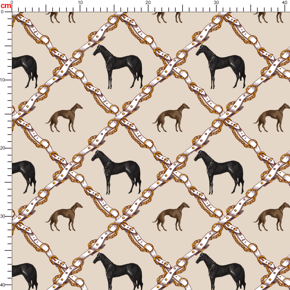 Horses and Belts Fabric - Custom Print Fabrics