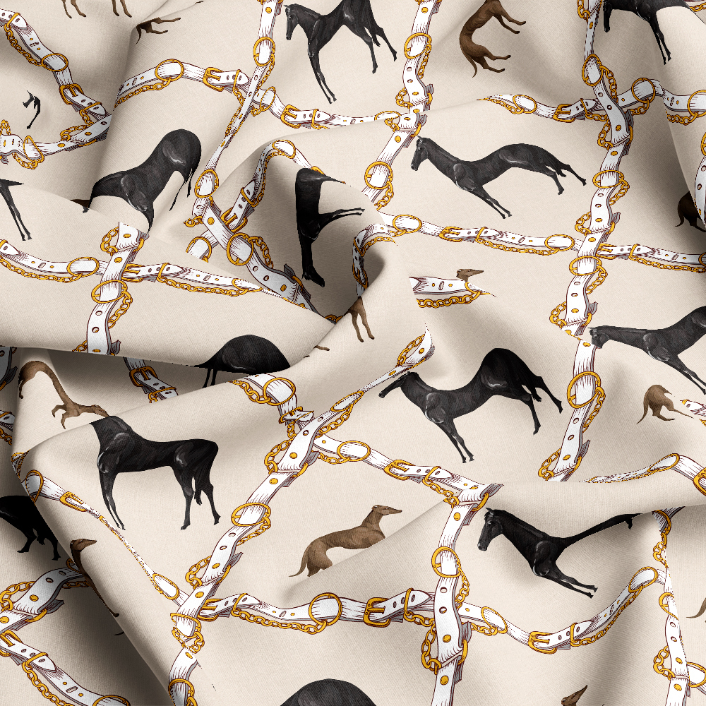 Horses and Belts Fabric - Custom Print Fabrics