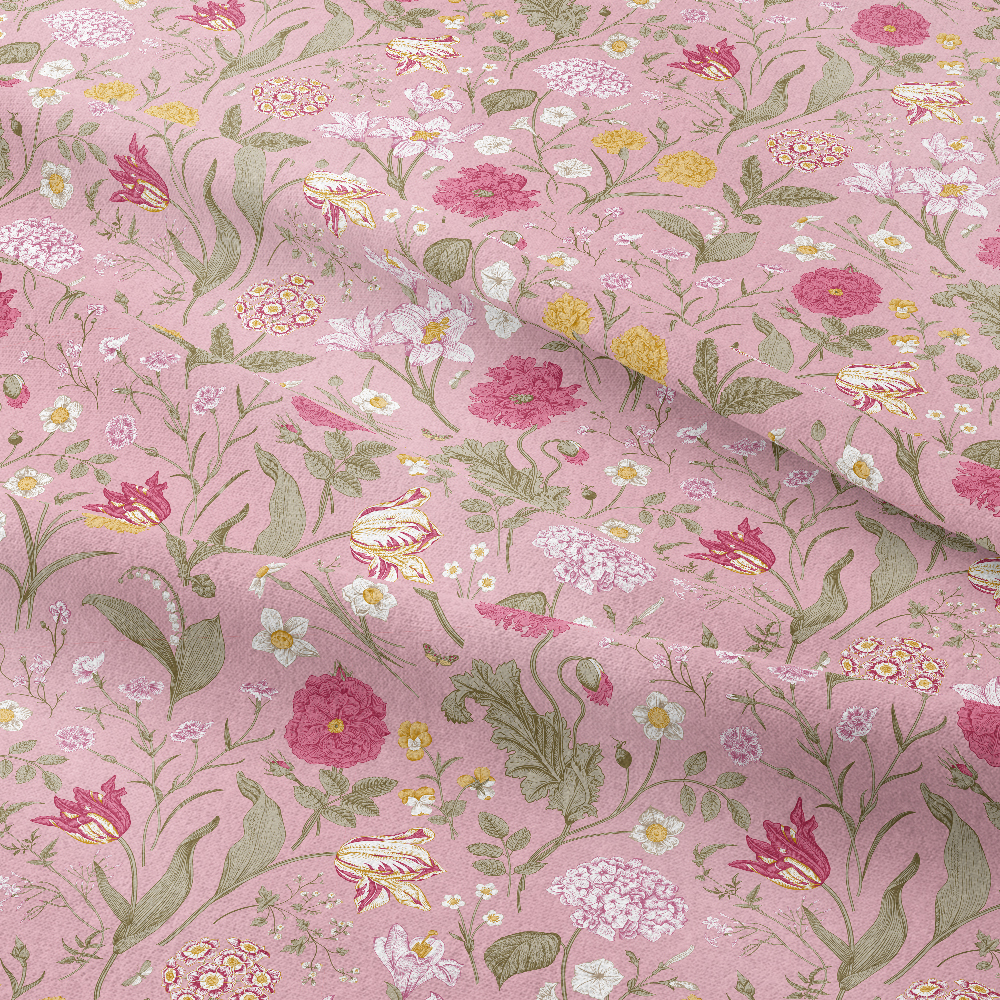Blush Pink Shabby Chic Classic Floral – Custom Print Fabrics