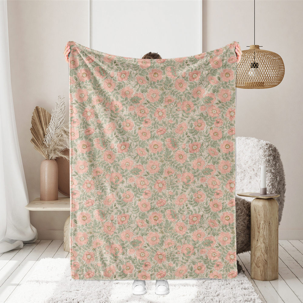 Vintage Pink Wild Rose Botanical Pattern – Custom Print Fabrics