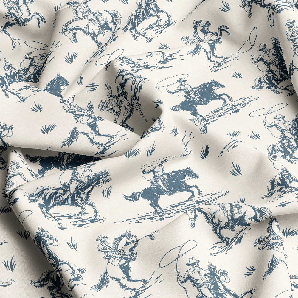 Cowboys Riding Horses Seamless Pattern Dashing Horse Riders Hunting Seamless Patten - Custom Print Fabrics