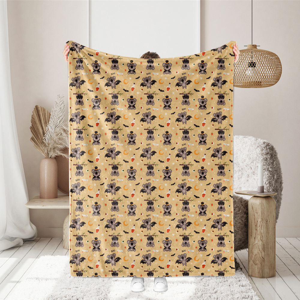 Koala Bat Stars Moon Fabric - Custom Print Fabrics