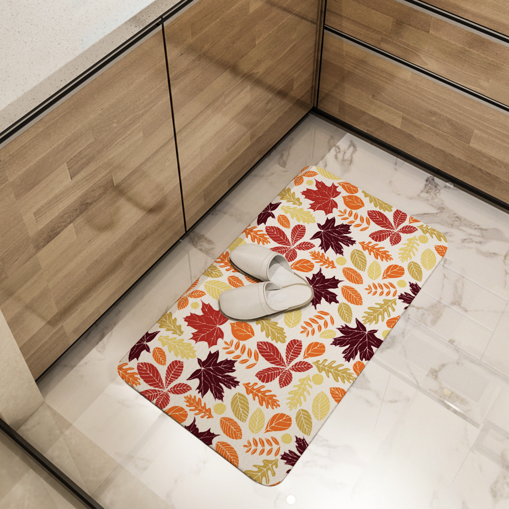Kitchen Floor Mats – Autumn Leaves Botanical Print