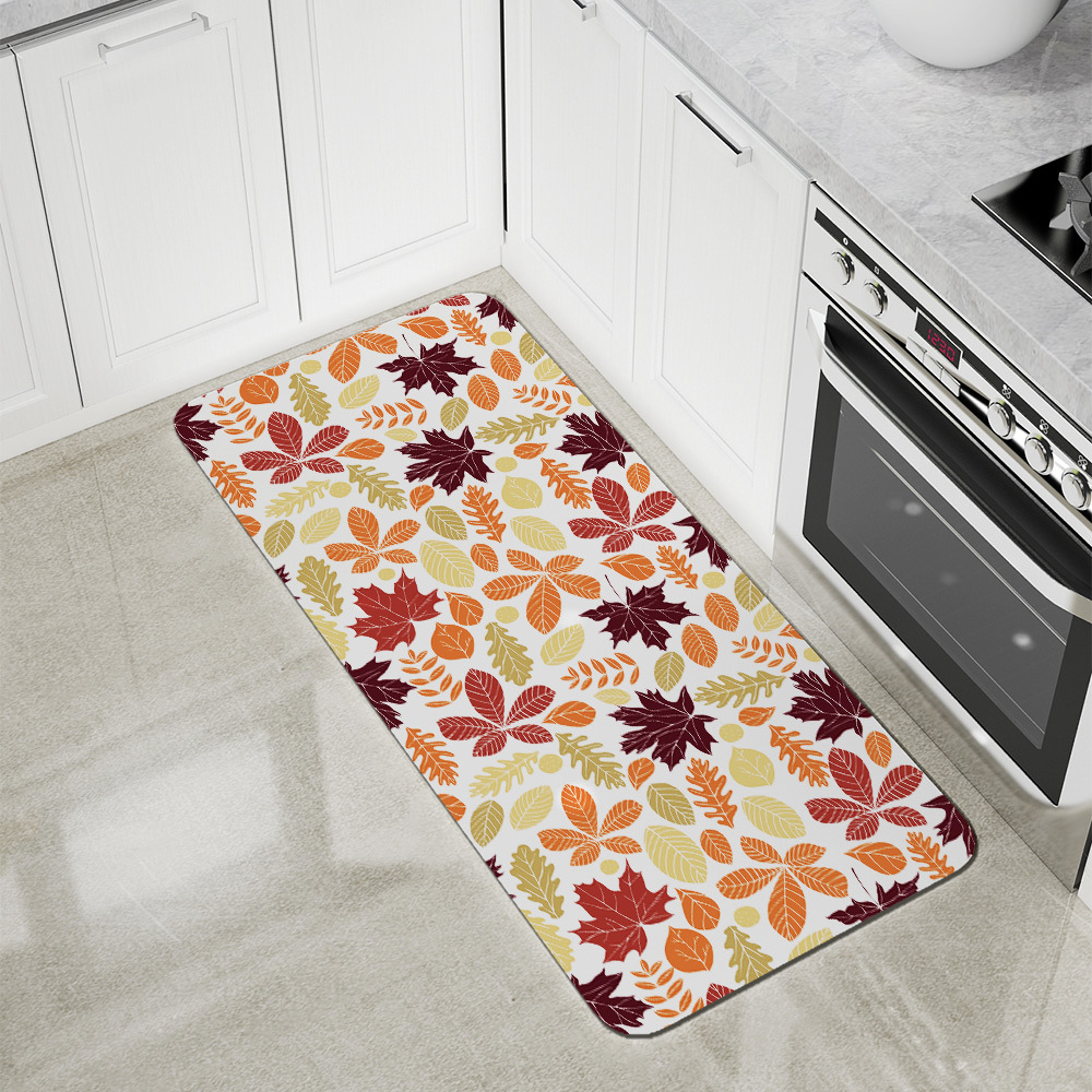 Kitchen Floor Mats – Autumn Leaves Botanical Print
