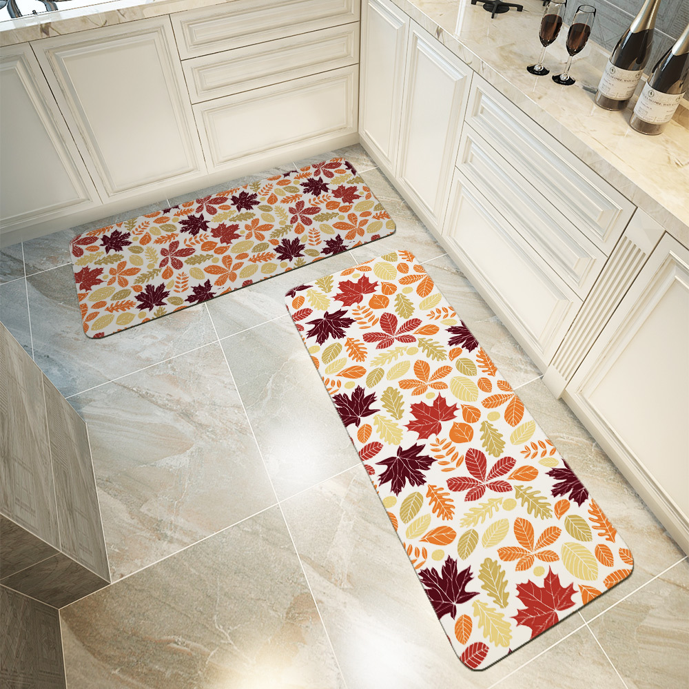 Kitchen Floor Mats – Autumn Leaves Botanical Print