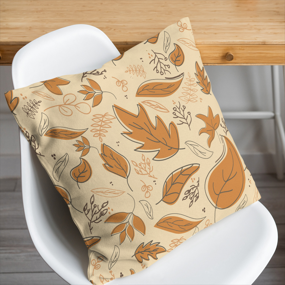 Throw Pillow – Autumn Falling Leaf Botanical Print