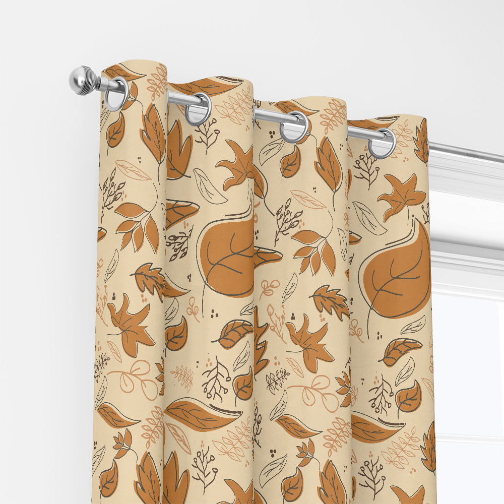 Curtain – Autumn Falling Leaf Botanical Print