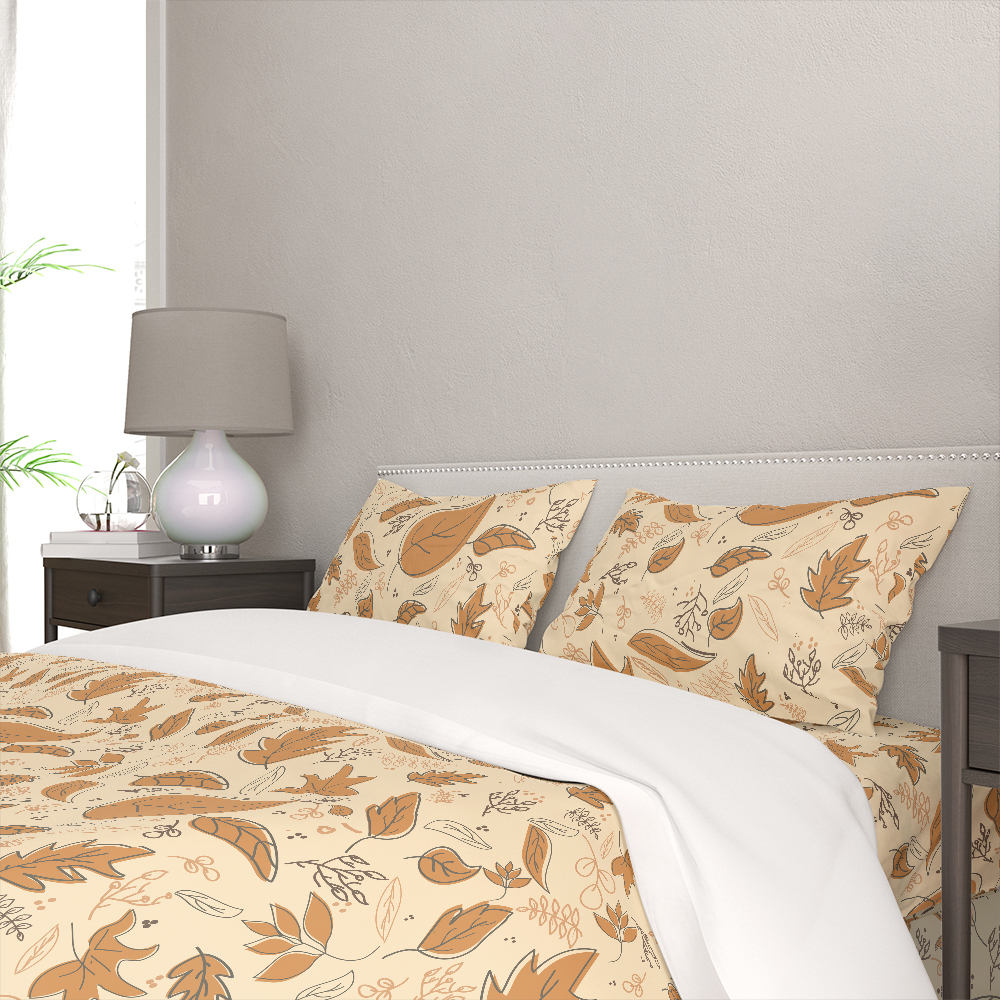 Bedding Set – Autumn Falling Leaf Botanical Print