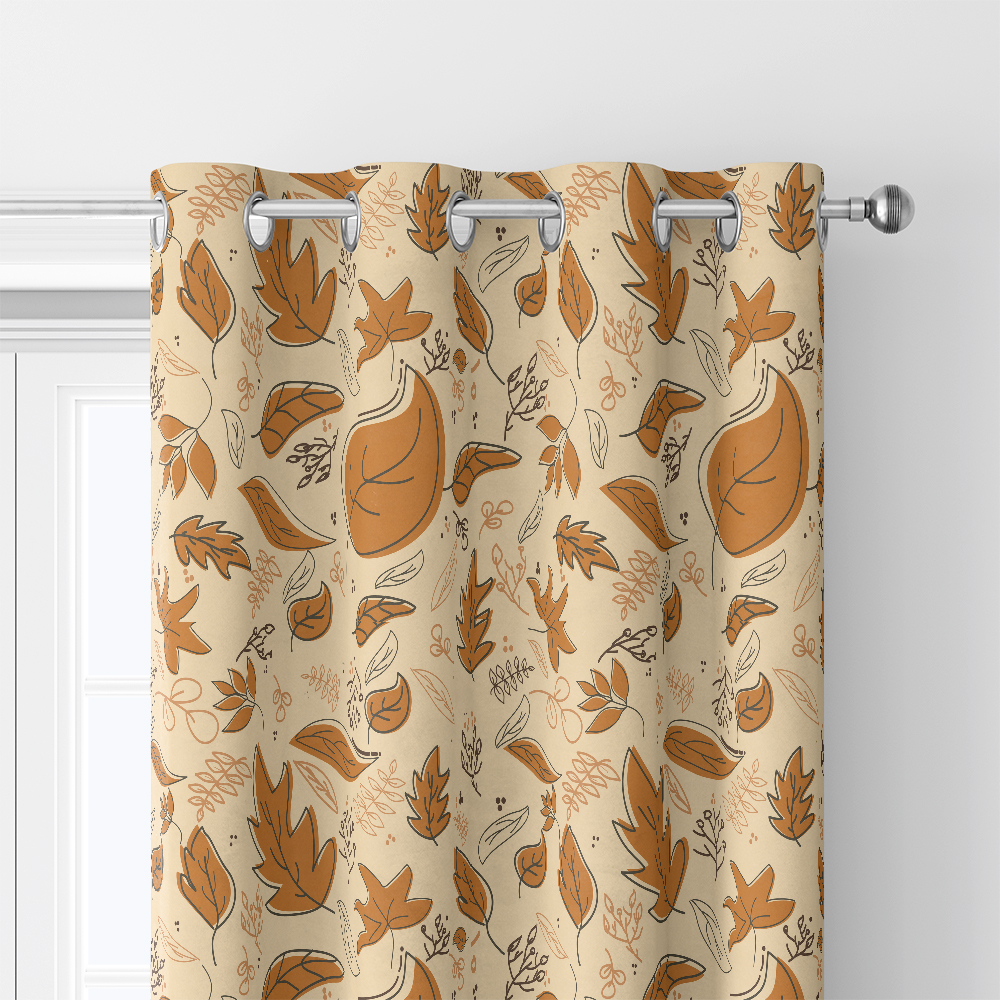 Curtain – Autumn Falling Leaf Botanical Print