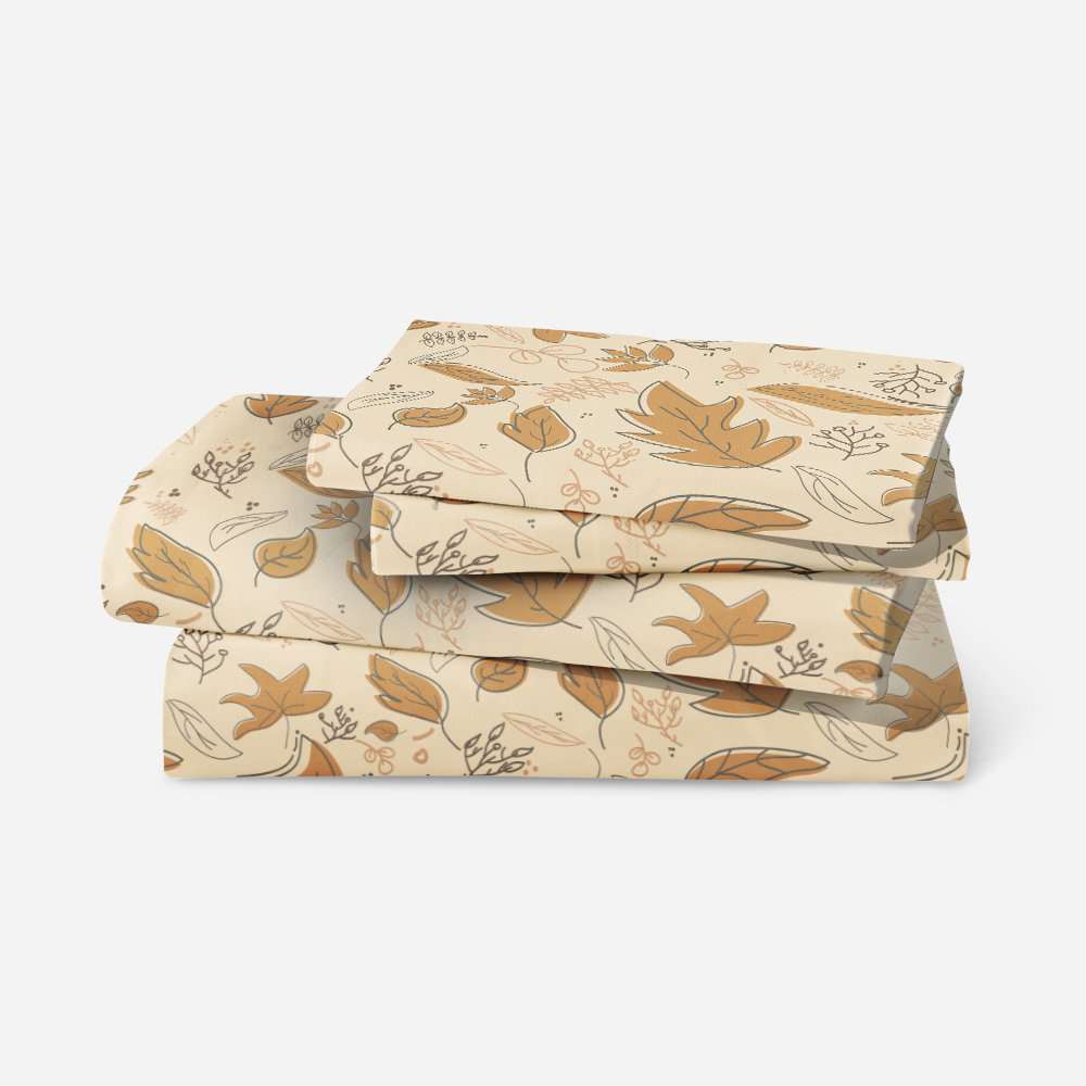 Bedding Set – Autumn Falling Leaf Botanical Print