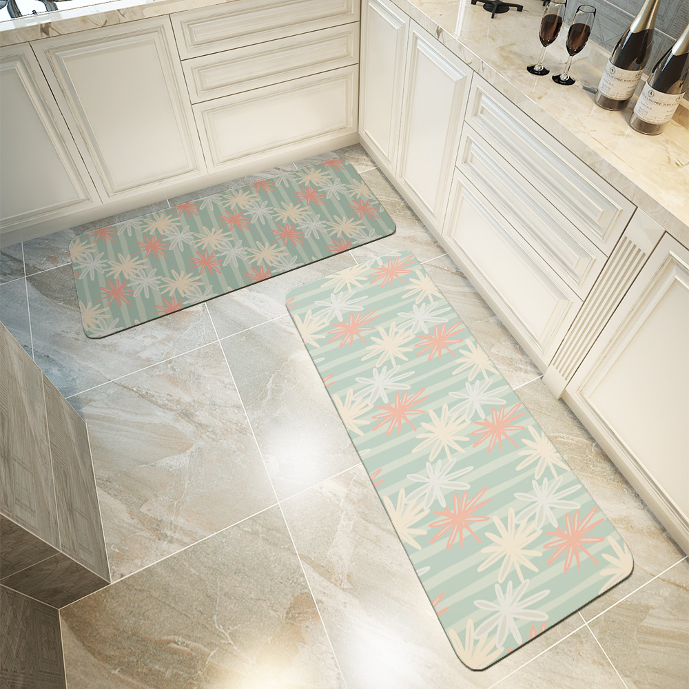 Kitchen Floor Mats – Autumn Leaves Botanical Print