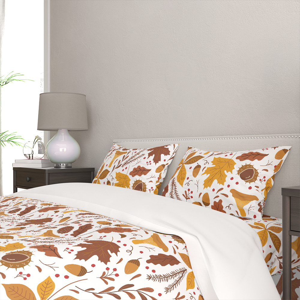 Bedding Set – Autumn Falling Leaf Botanical Print