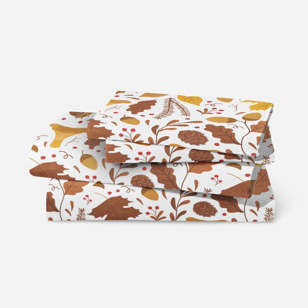 Bedding Set – Autumn Falling Leaf Botanical Print
