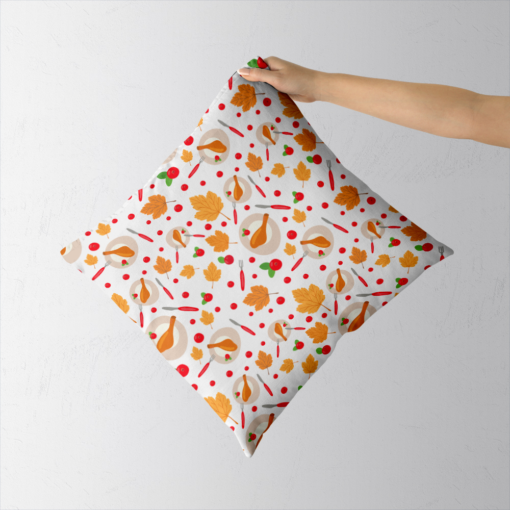 Throw Pillow – Thanksgiving Feast Harvest Pattern
